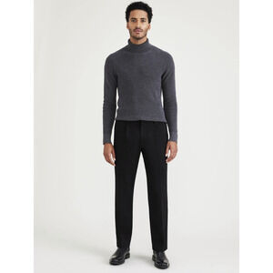 Docker Men Iron Free Stain Defender Khaki Pleated Pants Black Size 40X29